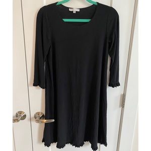 Annaee+Hope black dress with ruffled trim